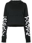 Amiri Bones Star Cropped Hoodie - Black