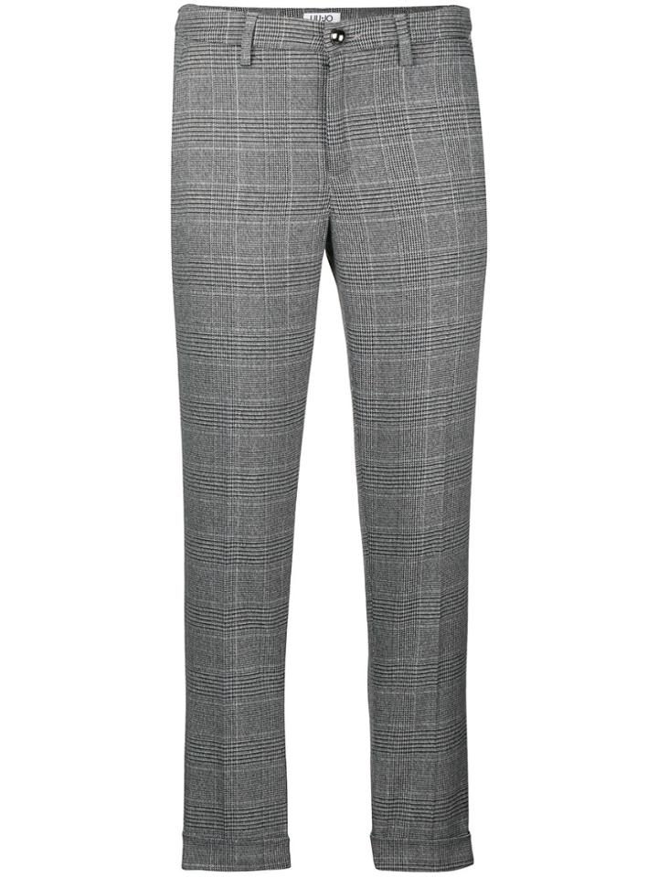 Liu Jo Check Cropped Trousers - Grey