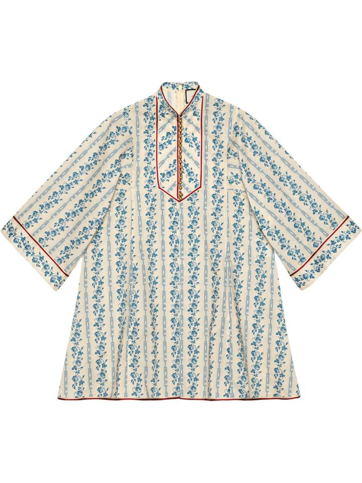 Gucci Gucci Rosebuds Poplin Short Kaftan - Nude & Neutrals