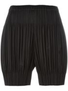 Pleats Please By Issey Miyake Pleated Shorts, Women's, Size: 5, Black, Polyester