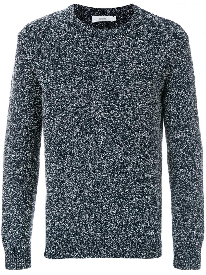 Closed Speckled Knit Sweater - Blue