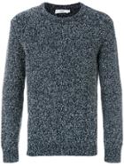 Closed Speckled Knit Sweater - Blue