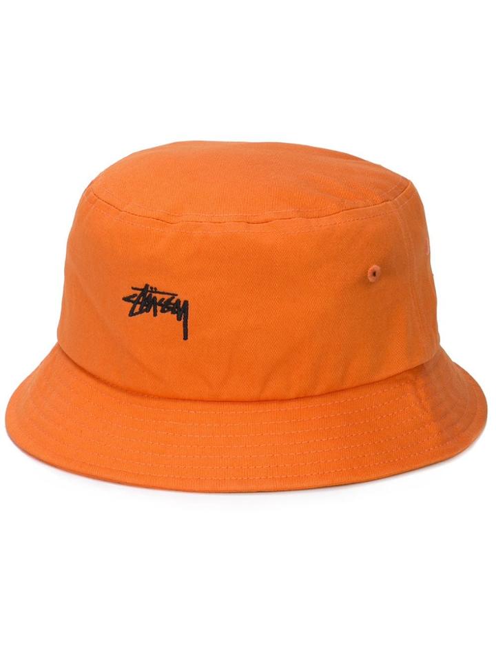 Stussy Logo Bucket Hat - Orange