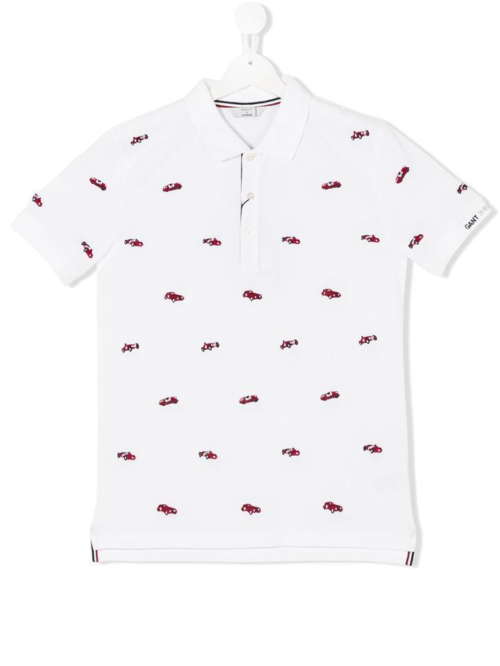 Gant Kids - Embroidered Car Polo Shirt - Kids - Cotton - 14 Yrs, White
