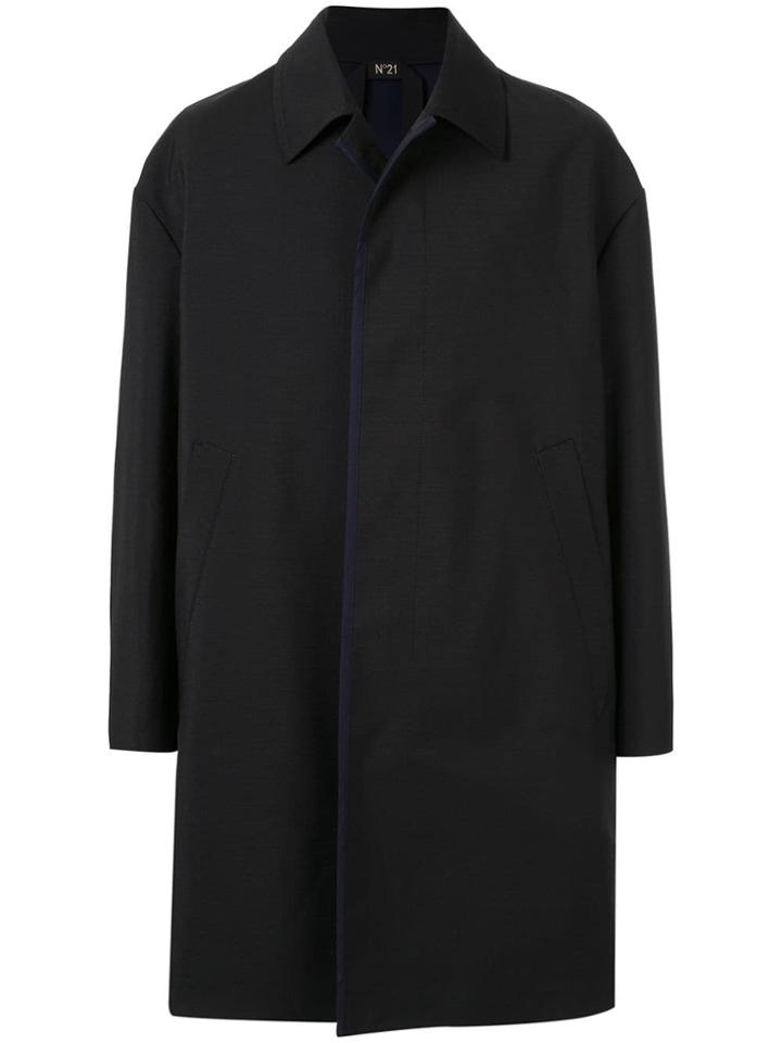 No21 Plain Car Coat - Black
