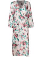 L'autre Chose Floral Print Crossed Dress - Neutrals