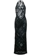 Anjuna - Crochet And Lace Halterneck Dress - Women - Cotton/polyamide - S, Black, Cotton/polyamide