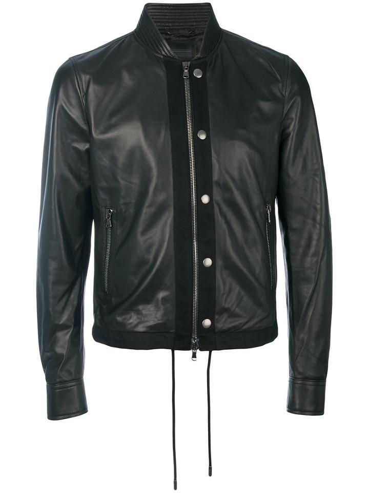 Diesel Black Gold - Bomber Jacket - Men - Cotton/viscose/lamb Nubuck Leather - 52, Cotton/viscose/lamb Nubuck Leather