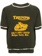 Fake Alpha Vintage 1960's Triumph Print Top - Brown