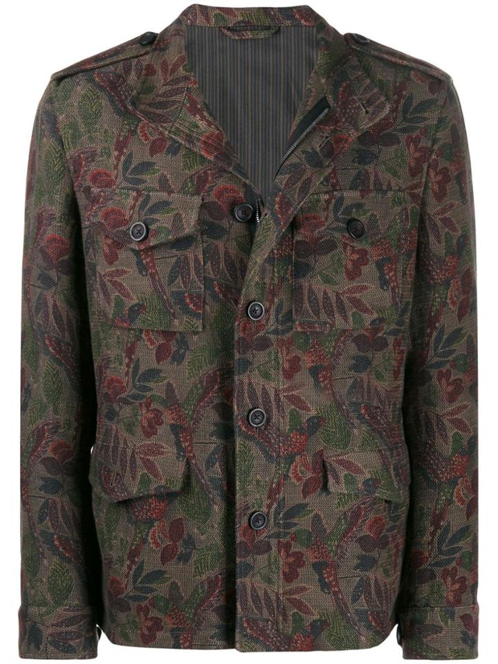 Etro Patterned Military Jacket - Green
