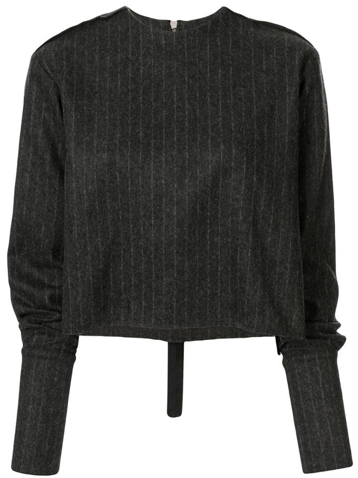 Yang Li Pinstripe Knitted Top - Black