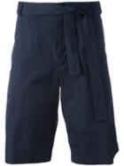 Maison Flaneur Knee Length Shorts, Men's, Size: 48, Blue, Cotton/viscose