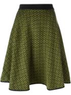 P.a.r.o.s.h. Patterned Knit Skirt, Women's, Size: Small, Green, Acrylic/virgin Wool