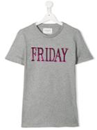 Alberta Ferretti Kids Teen Sequinnted Friday Detail T-shirt - Grey