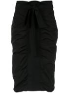 Gloria Coelho Draped Straight Skirt - Black
