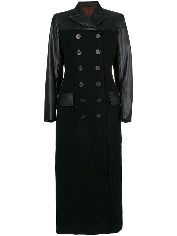 Jean Paul Gaultier Vintage Faux Leather Long Coat - Black