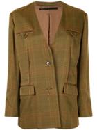 Muller Of Yoshiokubo Plaid Print Blazer - Yellow