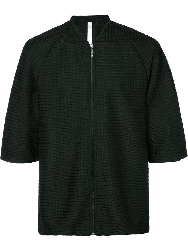 Cottweiler - Zipped Textured Sweatshirt - Men - Polyester - S, Black, Polyester