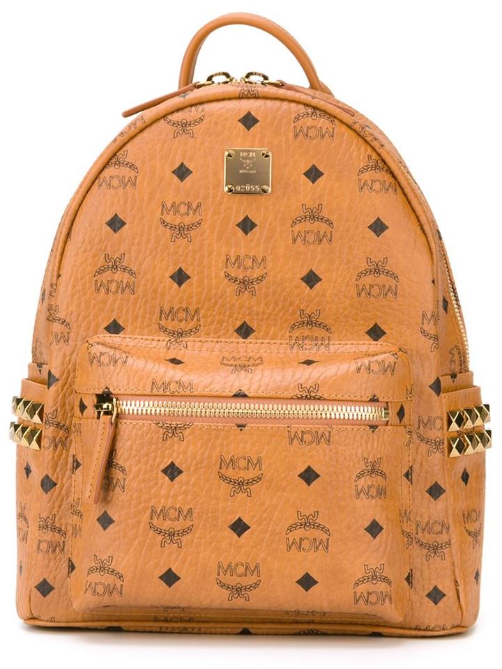 Mcm Stark Backpack, Brown, Pvc