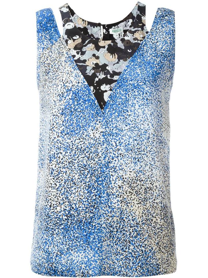 Kenzo 'sand' Top, Women's, Size: 38, Blue, Silk
