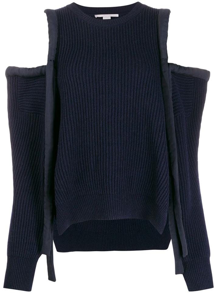Stella Mccartney Havana Cold-shoulder Jumper - Blue