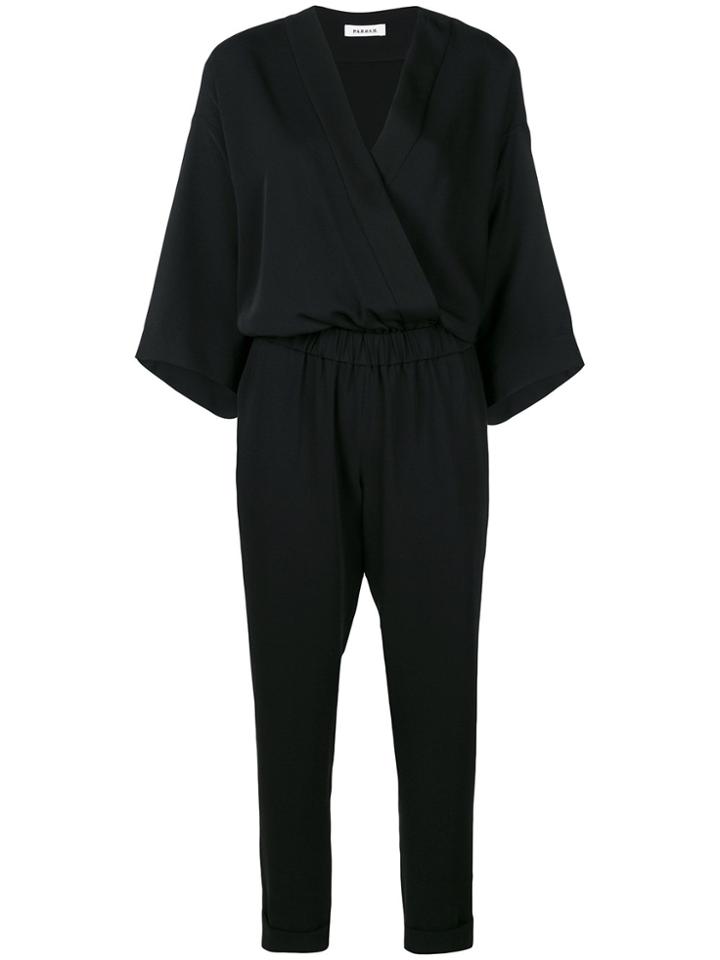P.a.r.o.s.h. Kimono Style Wrap Jumpsuit - Black