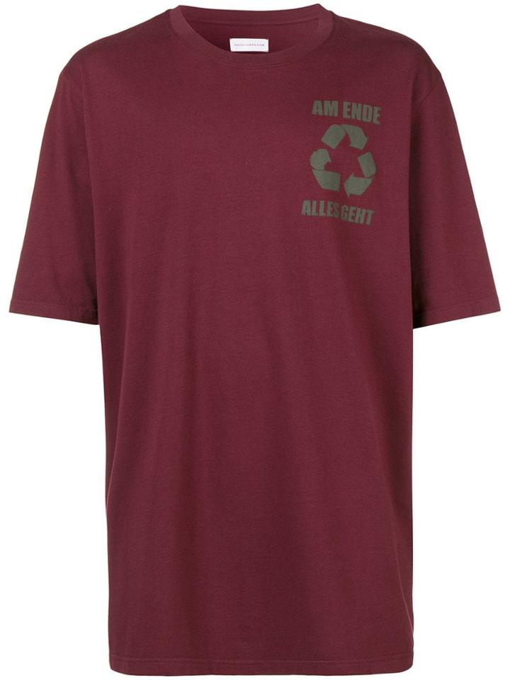 Faith Connexion Recycle Print Oversized T-shirt - Red