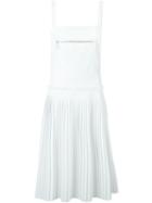 Mm6 Maison Margiela Pleated Faux Leather Dress, Women's, Size: 46, White, Polyester/polyurethane/viscose