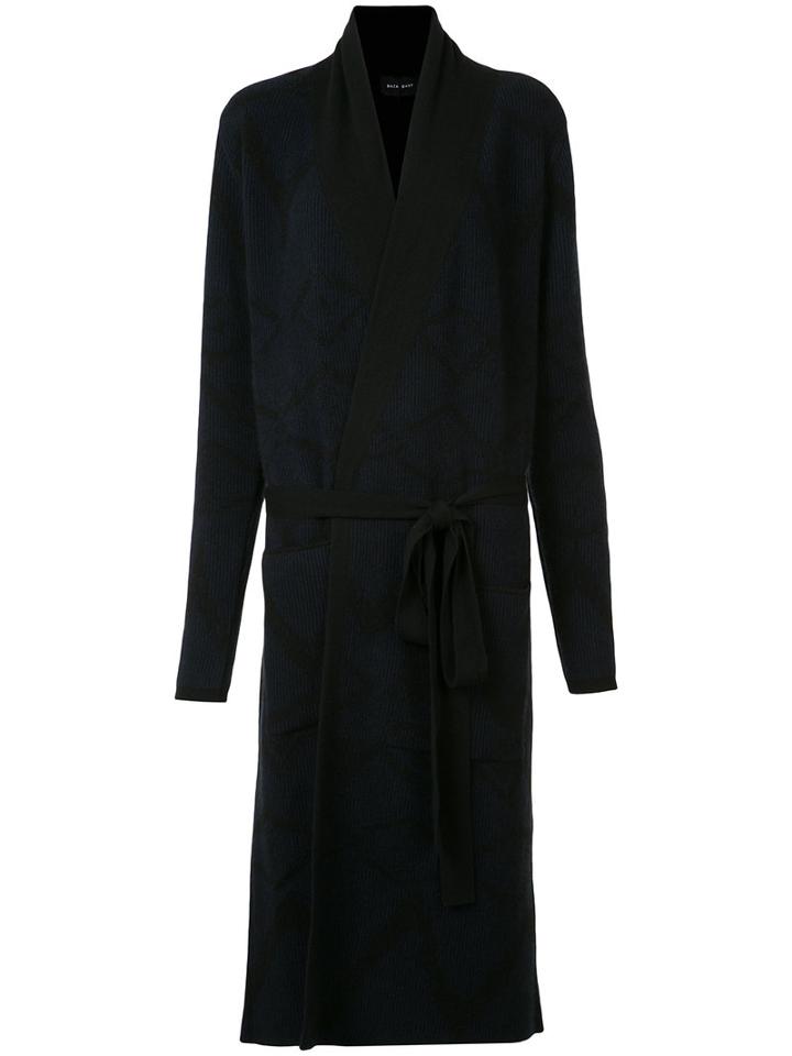 Baja East Zig-zag Print Belted Cardi-coat, Women's, Size: 1, Blue, Cashmere