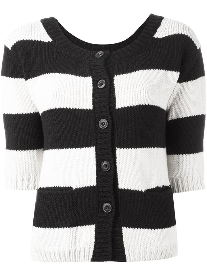 Twin-set Striped Cardigan, Women's, Size: Large, Black, Wool/acrylic/polyester