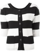 Twin-set Striped Cardigan, Women's, Size: Large, Black, Wool/acrylic/polyester