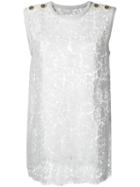 Dolce & Gabbana Floral Lace Tank Top, Women's, Size: 44, White, Viscose/cotton/silk/polyamide