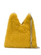 Mm6 Maison Margiela Faux-shearling Shoulder Bag - Yellow