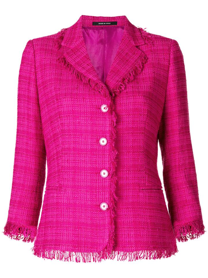 Tagliatore Cropped Sleeve Jacket - Pink & Purple