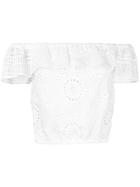 Liu Jo Open Embroidery Off The Shoulder Top - White