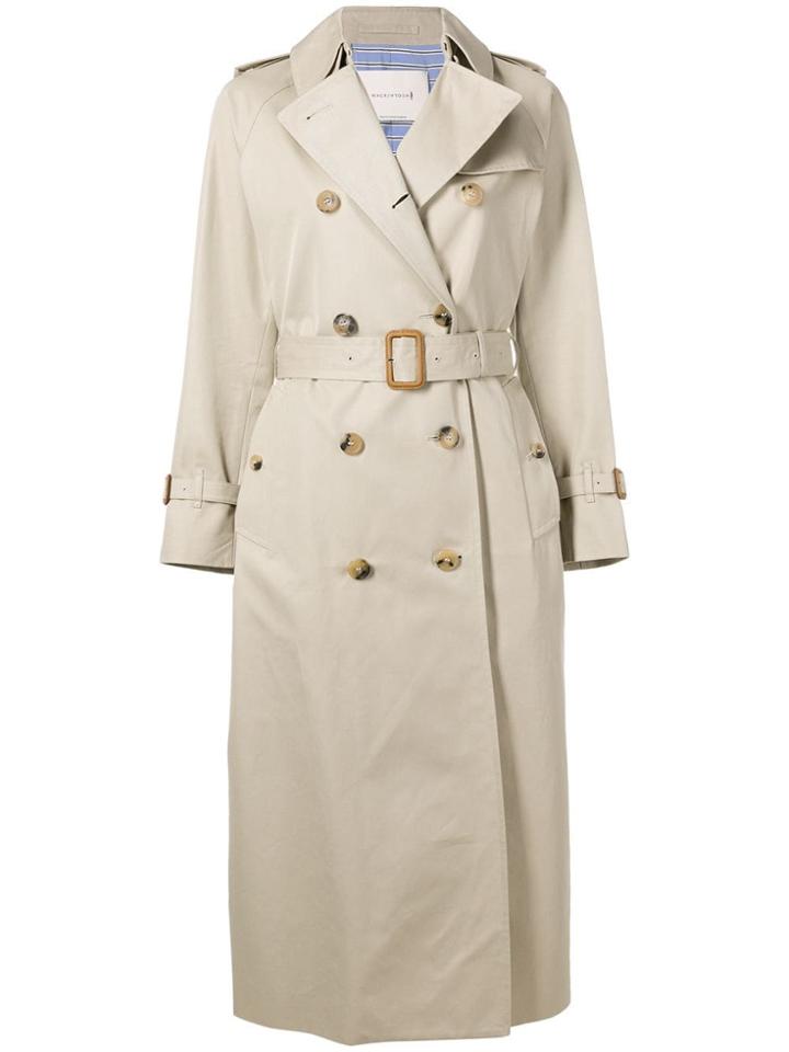 Mackintosh Sand Cotton Long Trench Coat - Neutrals