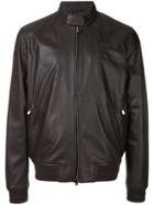 Corneliani Zipped Biker Jacket - Brown