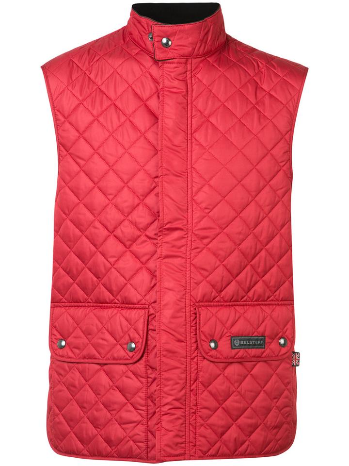 Belstaff Quilted Gilet, Men's, Size: 56, Red, Polyester/acetate/cupro