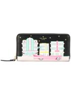 Kate Spade Printed Zip Around Continental Wallet - Black