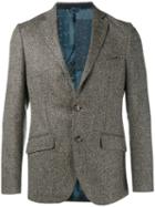 Etro Herringbone Blazer, Men's, Size: 48, Brown, Silk/polyester/acetate/wool