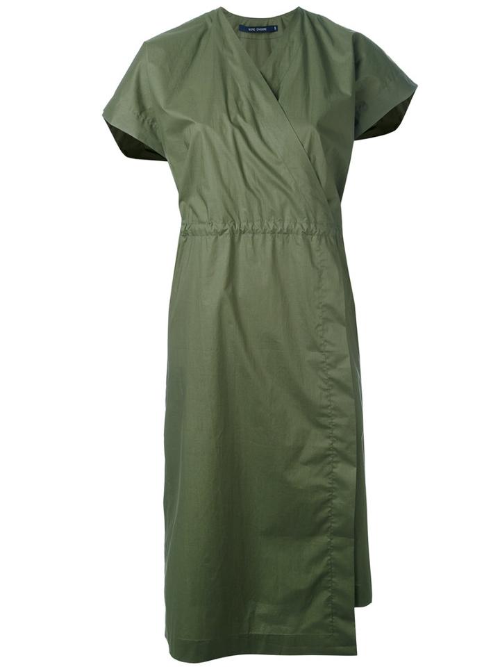 Sofie D'hoore - Wrap-style Midi Dress - Women - Cotton - 34, Green, Cotton