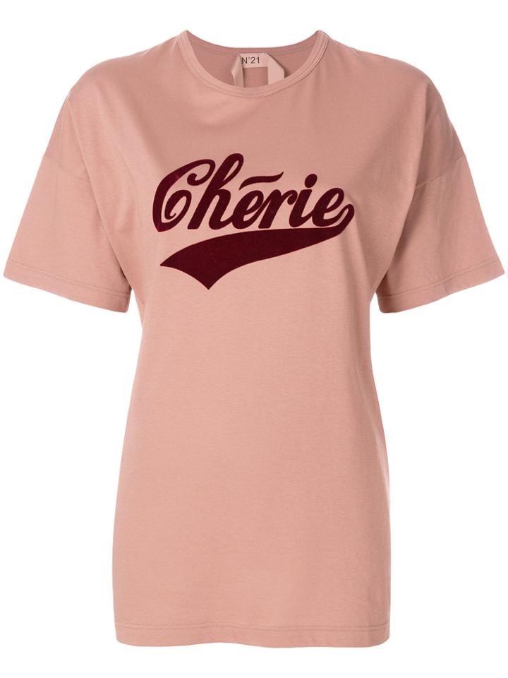 No21 Velvet-print T-shirt - Pink & Purple