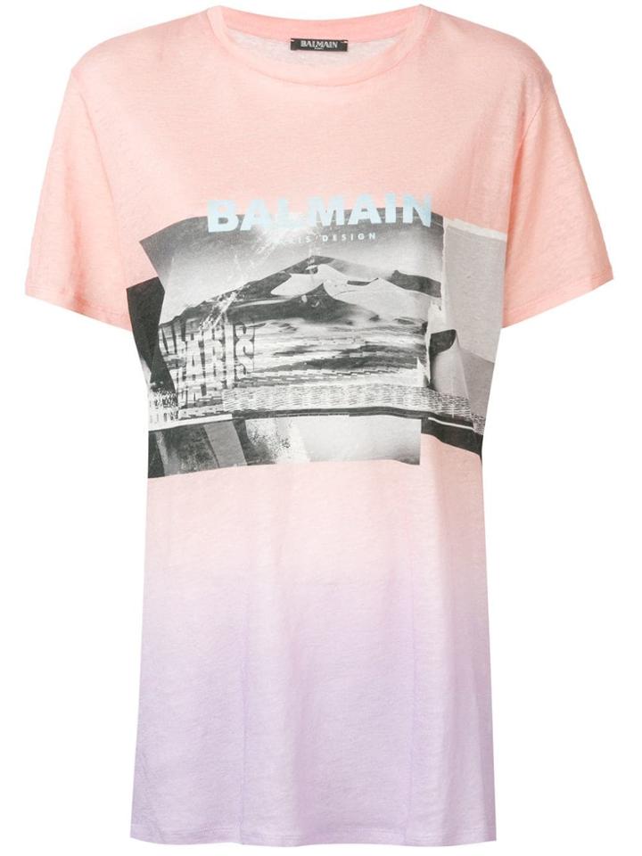 Balmain Graphic Print T-shirt - Pink