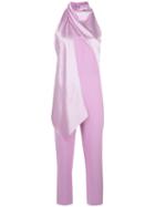 Cushnie Draped-detail Jumpsuit - Purple