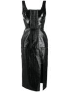 David Koma Coated Bouclé Midi Dress - Black