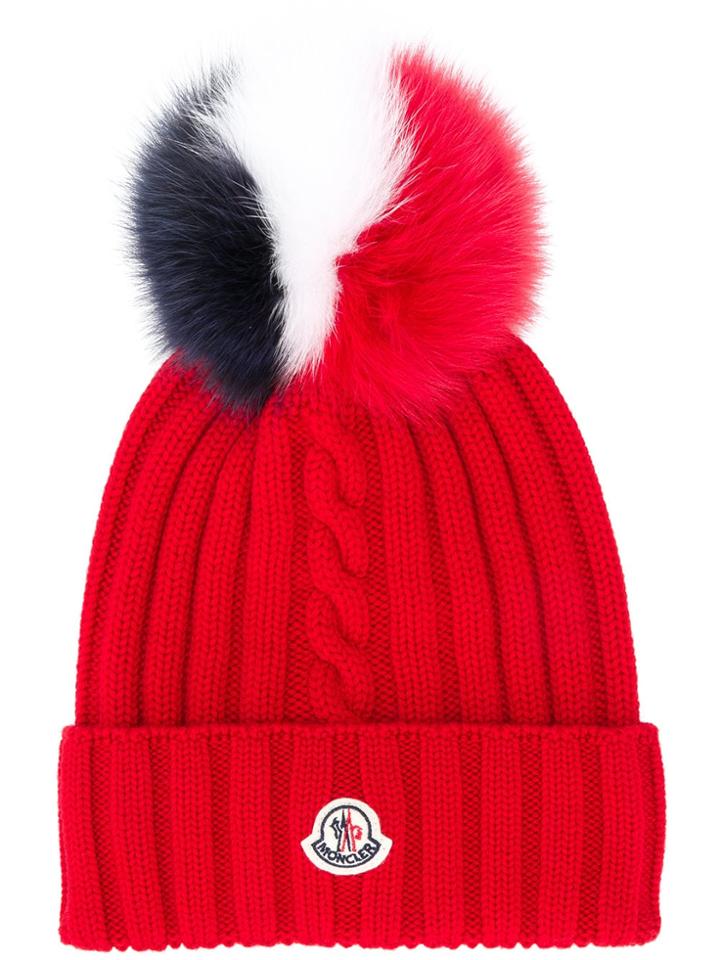 Moncler Ribbed Knit Hat - Red