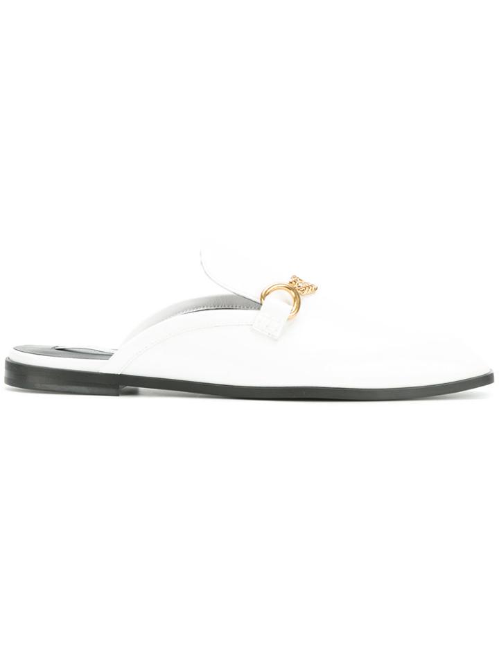 Stella Mccartney Chain Detail Flat Mules - White