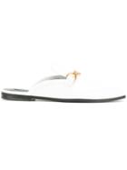 Stella Mccartney Chain Detail Flat Mules - White