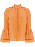 Fendi Embroidered Fitted Blouse - Yellow & Orange