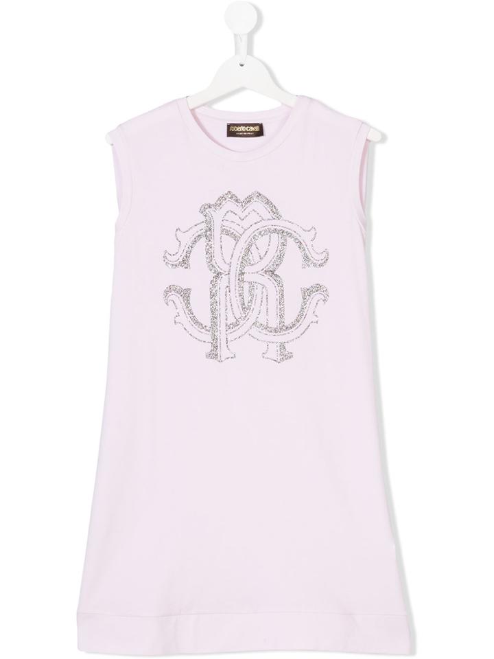 Roberto Cavalli Kids Logo Print Tank Dress - Pink & Purple